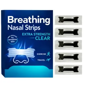 100pcs Nose Strips, Extra Strength Flexible Nasal Strips, Lightweight Comfortable Adhesive Strips for Sports, Travel, Office, Outdoor Activities