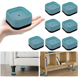 12 Pack Adjustable Heavy Duty Stackable Furniture Risers Lift Bed Legs Height 1" for Table Desk Couch Chair Sofa Cabinet Bed
