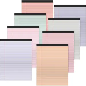 8 Pcs 8.5'' x 11'' Colored Legal Pad 50 Sheets Narrow Ruled Perforated Writing Notepad Sweet Color Office Supplies for College Office Business