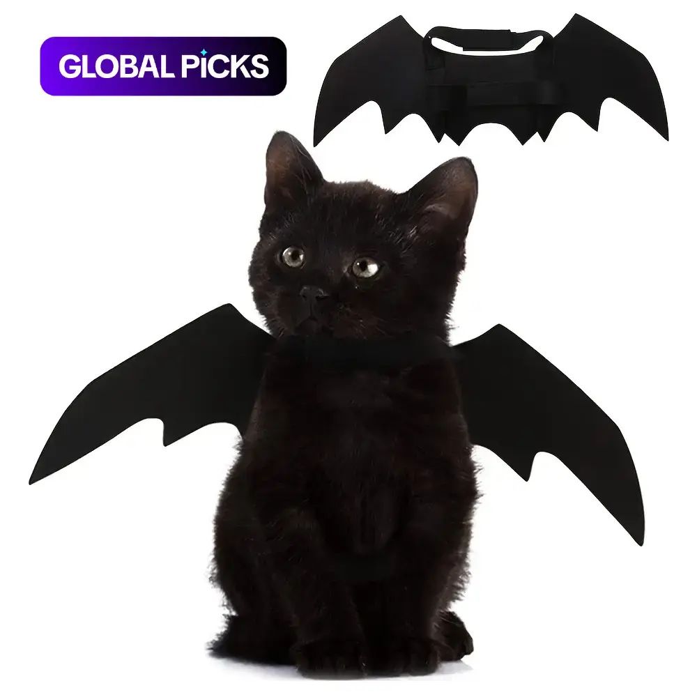 Bat Wing Cat Costume, Adjustable Pet Outfit for Indoor and Outdoor Parties, Halloween or Valentine's Day Dress-Up for Cats and Kittens #GLOBAL PICKS