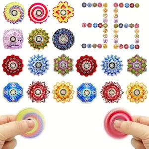 10pcs Retro Spinning Tops, Colorful Fingertips, Diverse Patterns, Birthday Gifts, Christmas Gifts, School Rewards, Perfect for Boys and Girls