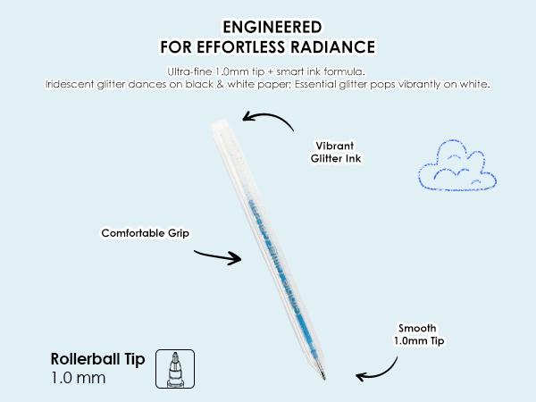 [Flash Sale] Grabie Dual Tone Iridescent Glitter Gel Ink Pens - 12/18 Vibrant Colors for Lettering, Coloring Books, Scrapbooking, Planner and More colorful pens, crafts, drawing, design Art Markers Set, gift for valentines's day