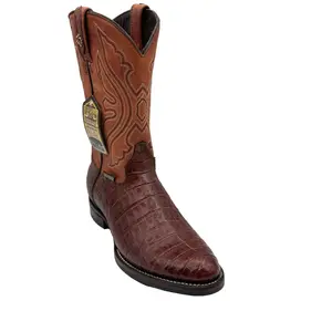 Caiman Belly Brandy Round Toe