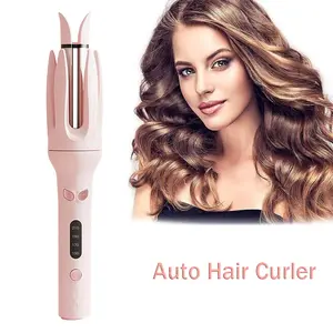 28mm Hair Curler Automatic Rotating Curling Iron with 4 Adjustable Temps Automatic Shut-Off Anti-Scald Fast Heating Hair Styling Tool