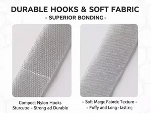 5M*2 Data Cable Storage Organizer Velcro Tie Computer Cable Bundling Belt Desktop Wire Routing Fixation Strap Gray Reusable Hook Loop Tape