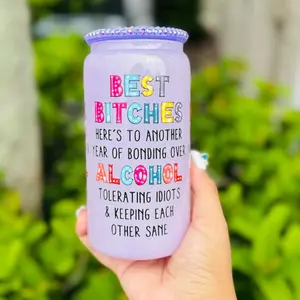 Best Drinking Pals Custom Bling Cup - Perfect for a Night Out - Bottle, Drinkware Washable Reusable Portable