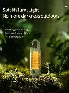 2-in-1 LED Camping Lanterns and flashlights for Hurricane, Hiking, Home, Emergency, Rechargeable Camping Lantern with 6 Lighting Modes, IPX4 Waterproof, Compact Design, One-Hand Hold, Green