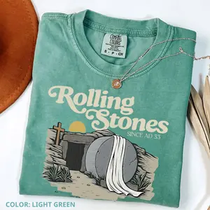 Comfort Colors Rolling Stones T-Shirt, Trendy Easter Clothing, Cotton Crewneck Unisex Pull Over T-Shirt, Easter Shirt