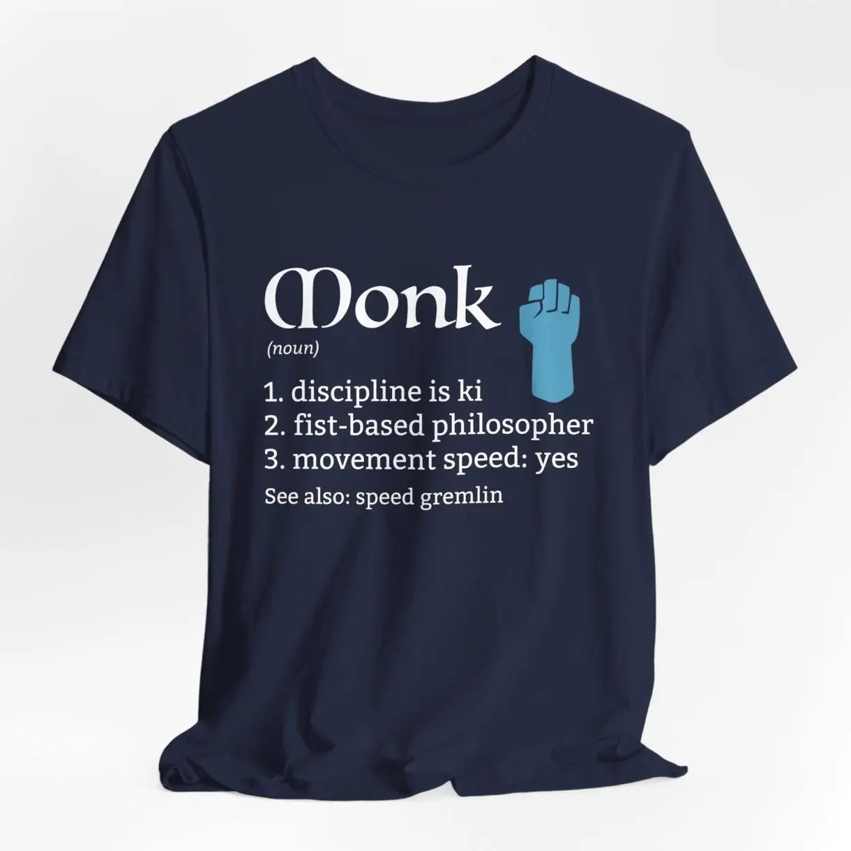 Retro Tabletop RPG D&D Monk Class Definition T-Shirt Adventure Tee D20