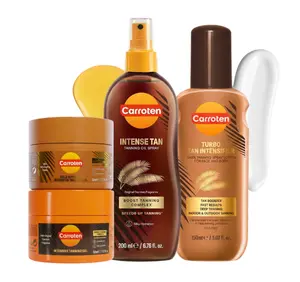 Carroten Seasonal Stock-Up Kit | Mini Intensive gel + Mini Shimmer gel + Turbo Tan Intensifier + Oil Full Spray|