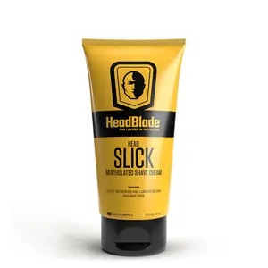 HEADBLADE HeadSlick Mentholated Shave Cream 5 oz Gel for Smooth Shaving Moisturizing Hydration with Aloe Leaf Oil Aftershave Foam Moisture Moisturizer Aloe Vera