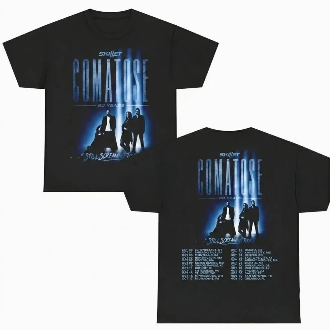 Unisex Skillet Comatose 20 Years 26 GraphicTwo Sided T-Shirt WA0