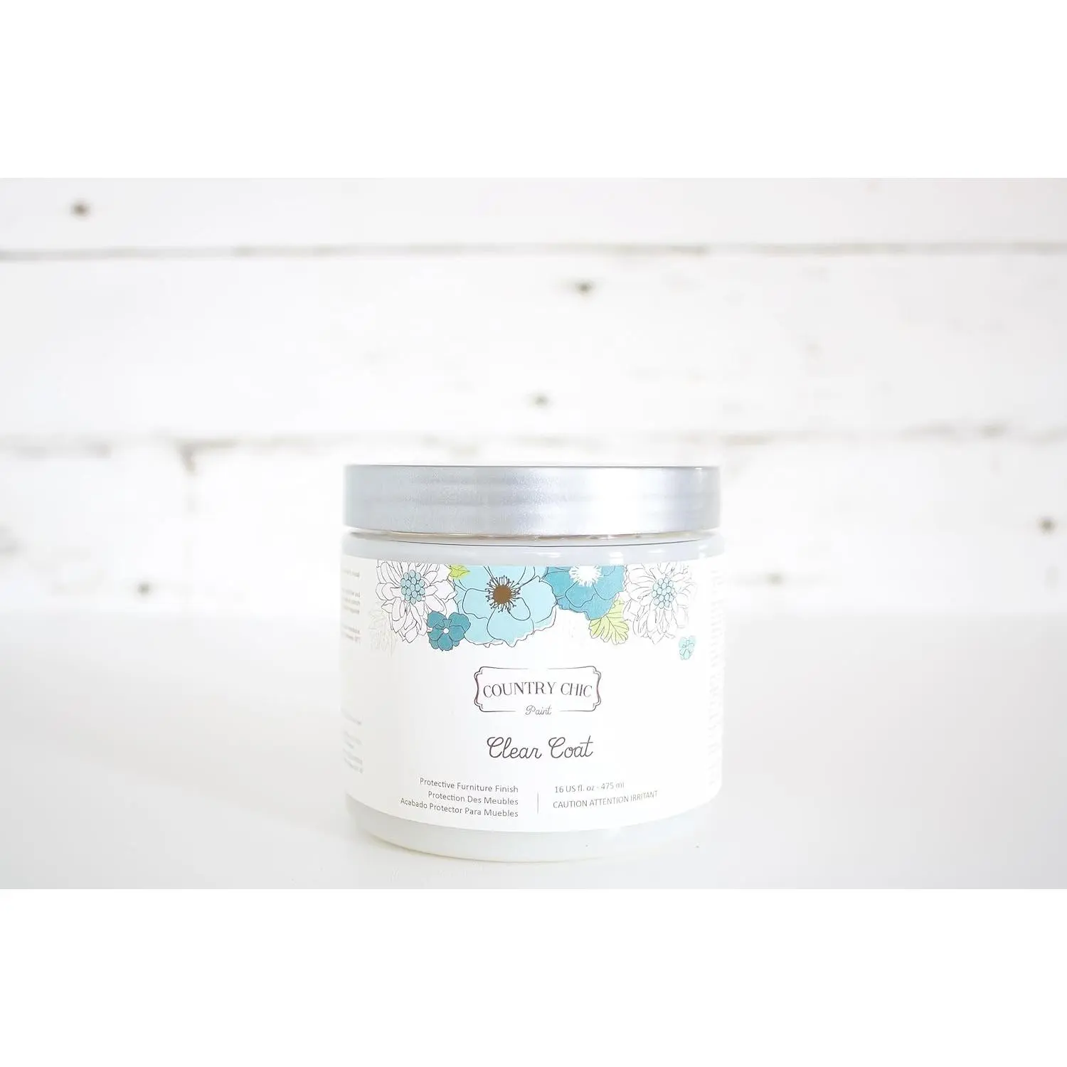 Clear Coat Pint (16oz) -  Clear Satin Sheen Top Coat for Chalk Style  Furniture , Non-Yellowing  Finish, Easy Application