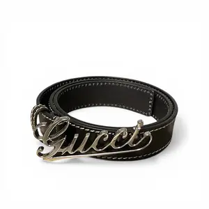 Pre-owned Gucci Vintage Script Belt, 43”