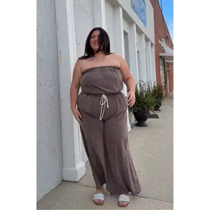 Strapless Wide Leg Jumpsuit