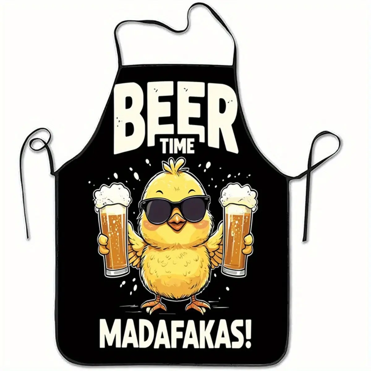 1pc Printed Sleeveless Polyester Apron, Unisex for Household Use, Kitchen Cooking Apron, Suitable for Home Kitchen, Baking, and Work, Chicken Pattern Apron