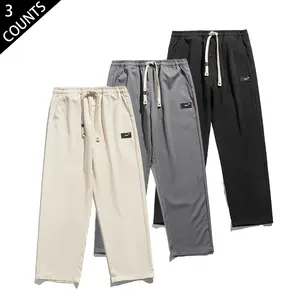 Men’s casual pants for summer — lightweight, straight cut with a drapey feel, quick-drying, drawstring, sporty wide-leg design, Menswear, Stylish