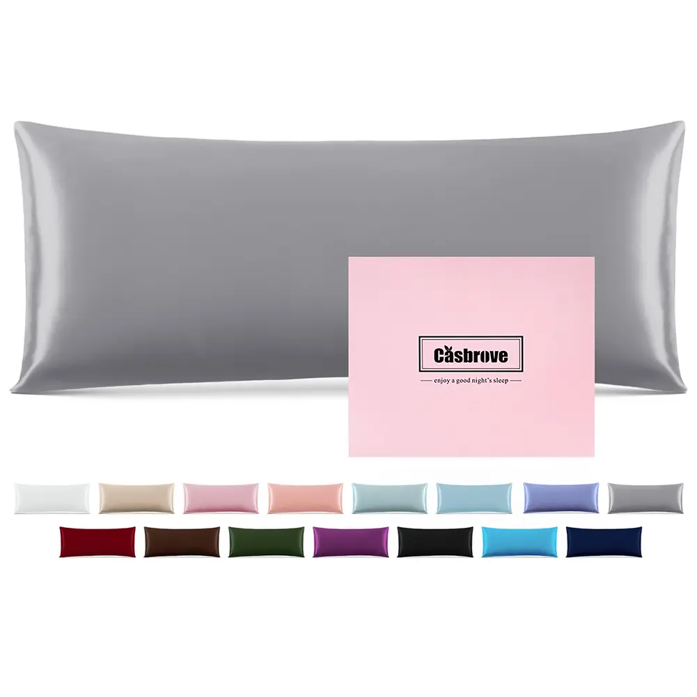 Silk Body Pillow Cover Pillow Pillowcase for Body Pillow Soft Pillow Cover Pillow Case Mulberry Silk Pillowcase for Sleep 20"X 54"