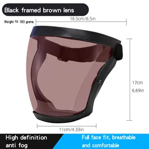 Adult clear plastic face shields, anti-fog protective full face masks, work masks, wide field clear face shields for dust/debris, full face masks for weeding, carpentry, grinding