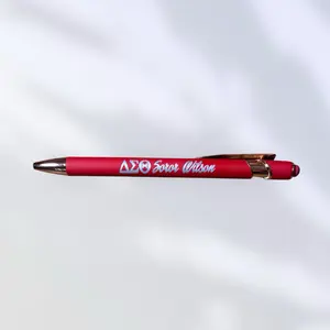 Personalized Delta Sigma Theta Sorority Stylus Inkpen - Red with Gold Trim - Enter Customization in order comments