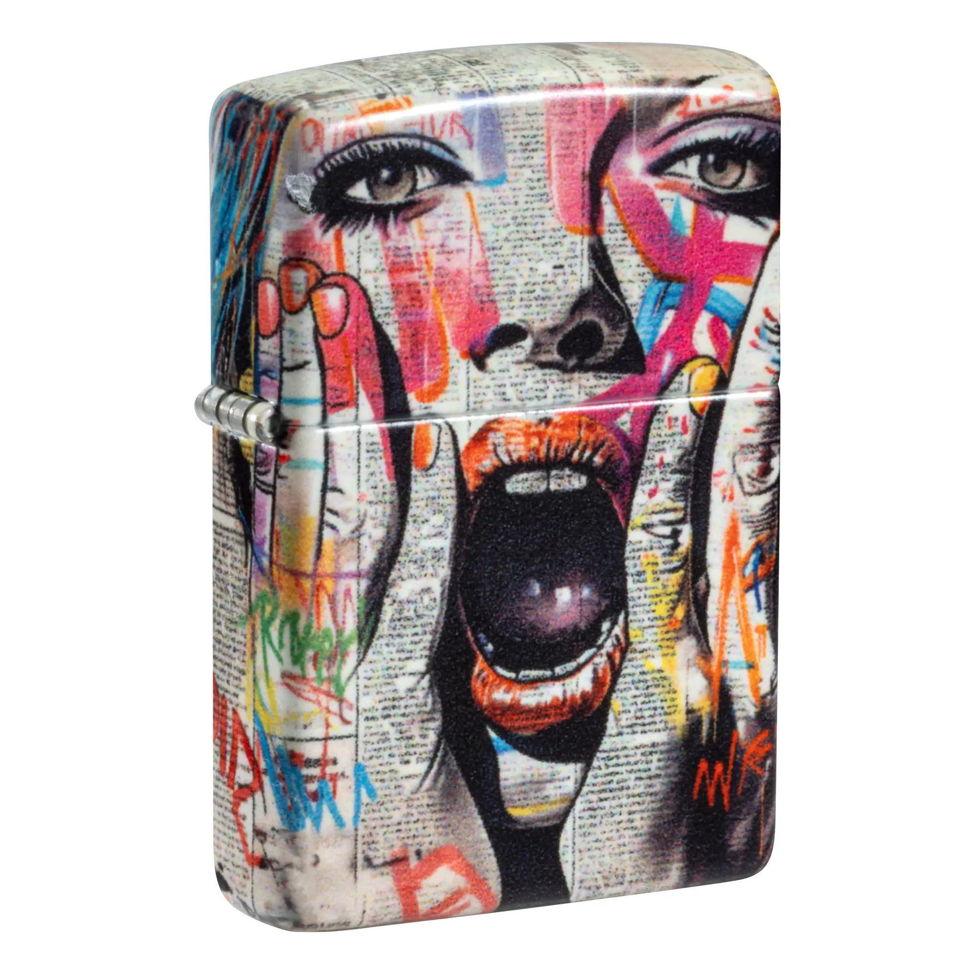 Zippo Glowing Collage Design Glow in the Dark Pocket Lighter - Made in USA