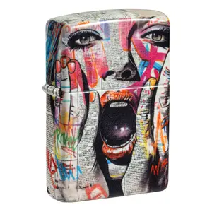 Zippo Glowing Collage Design Glow in the Dark Pocket Lighter - Made in USA