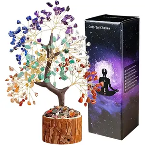 7 Chakra Crystal Tree of Life, Birthday Gifts for Women and Men, Handmade Natural Healing Crystals Tree Bring Positive Energy, Money, Good Luck, Unique Gift Idea, House Warming Gift, Home Office Decor