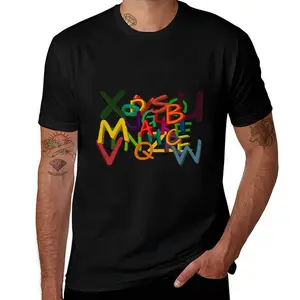 Colorful 3D Alphabet Jumble Graphic Tee - Vibrant Typography Art T-Shirt - Shipped from NY