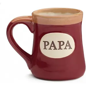 Papa Message 18oz Porcelain Coffee Mug with  Box -  Papa Ever , Large Father's Day Ceramic Cup for Grandpa, Microwave & Dishwasher Safe