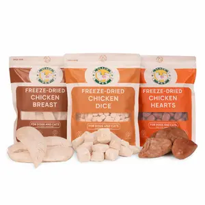 Peach Pet Freeze-Dried Chicken Trio Pack 3 Pack High Protein 3.5oz