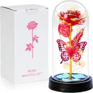 Mather's day Rose gifts for Her,Women's history month Flowers gifts for Mom Women Girlfriend,Birthday gifts for Women,Valentines gifts for wife,Colorful Light Up Rose in A Glass Dome,Anniversary Christmas roses gift for wife daughter