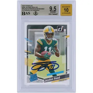 Jayden Reed Green Bay Packers Autographed 2023 Panini Donruss #334 Beckett Fanatics Witnessed Authenticated 9.5/10 Rookie Card - Fanatics Authentic Certified