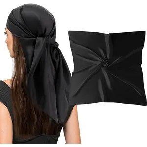 35" Square Silk Like Head Scarf - Women's Fashion Silk Feeling Scarf for Hair Wrapping and Sleeping at Night.