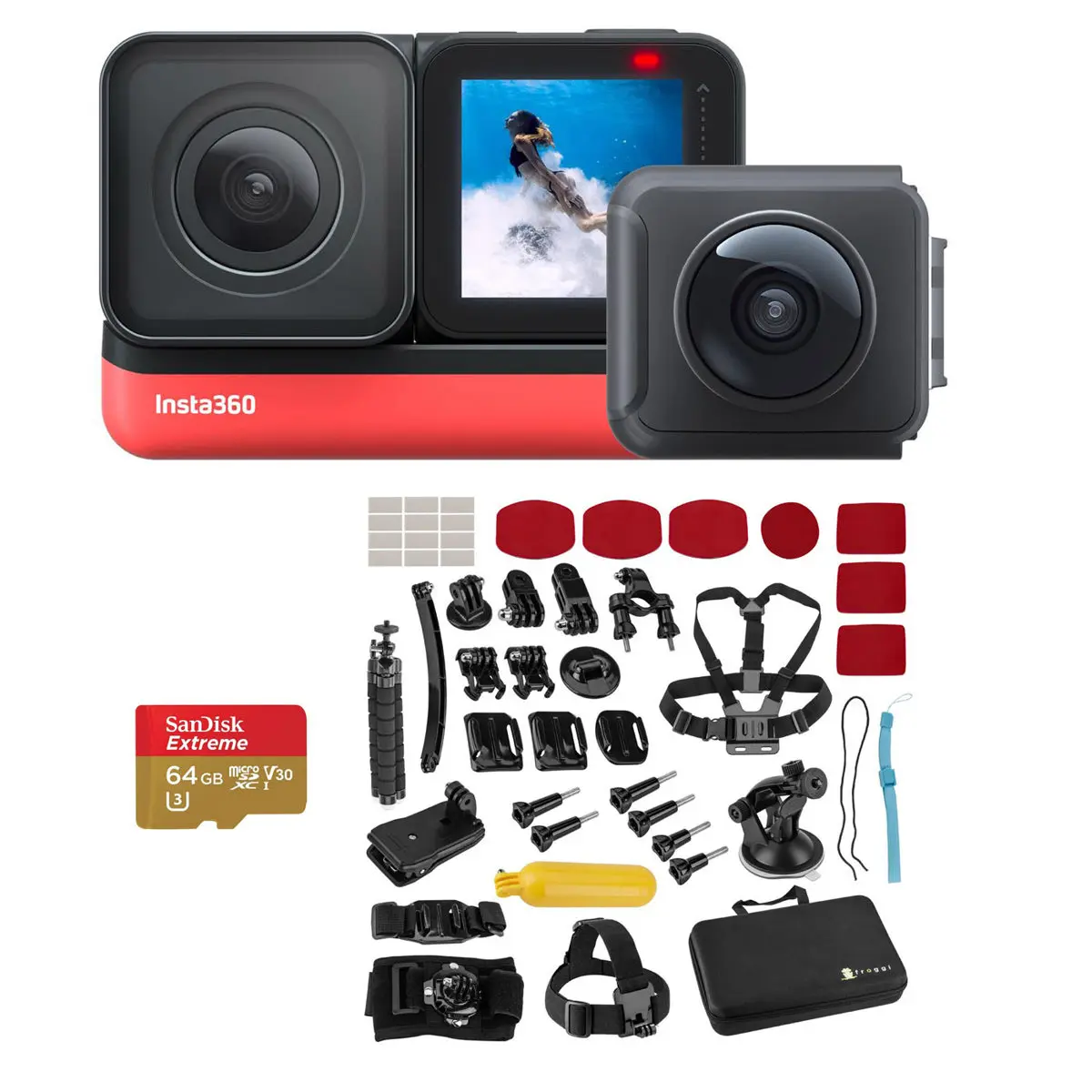 Insta360 X5 8K 360 Action Camera Motorcycle Bundle amz kit