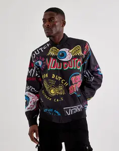 Mens Von Dutch Allover Print Bomber Jacket
