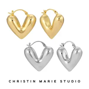 Havana Puff Heart Earrings