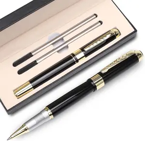 Ballpoint Pen Luxury Ballpoint Line Black Refill width 0.5mm  Set for Men & Women Professional Executive,Office,Nice BallPens Classy  Box (Black)