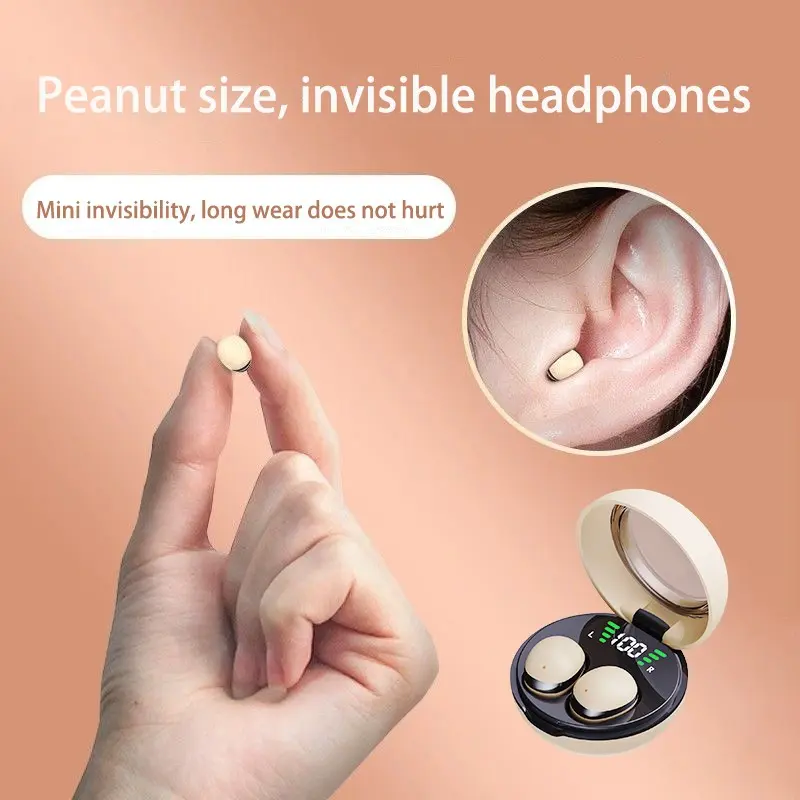 Ultra-Mini Wireless Earbuds, Touch Control Design, Type-C Interface, High Clarity Microphone, Clear Calls, Wireless Charging Case, Chargeable, Unisex, Headphone, True Wireless Earbuds, Invisible Earbuds