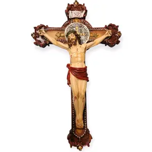Cruz San Benito 15" 251361-15 Medalla St Benedict Estatua Crucifi For Wall Brand New Crucifijo