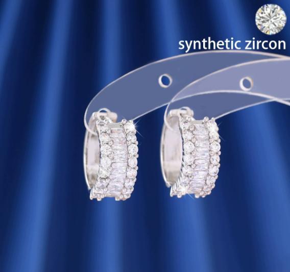 T-Shaped Zircon Earrings