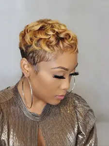 1pc and Dual-Color Fiber Wig Cap, Synthetic Machine Wigs, High-Temperature Silk False Hair, Wave Style Full Head Cover, Hot Selling in Europe and America