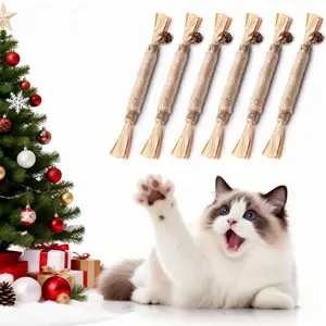 Silvervine Cat Chew Toy Set (6 Count) - Natural Textured Sticks for Biting and Play