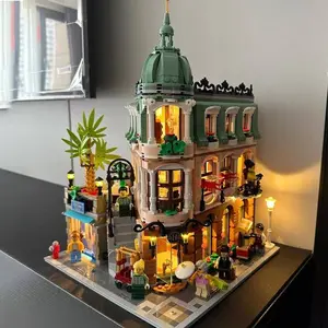 Street Scene House Building Model Corner Premium Hotel Puzzle Assembly Toy for Adults Compatible with Lego Difficult Blocks