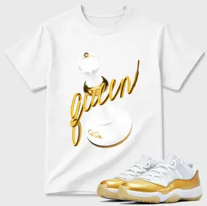 White Gold Inspired Outfit Tee, Gold White Sneaker Match Shirt, Mother’s Day Graphic T-Shirt, Casual Cotton Streetwear Top for Women