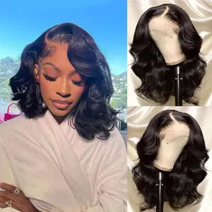 Bob Wig Human Hair Wear and Go Glueless Wigs Human Hair Pre Plucked Pre Cut for Beginners 5x5/6x4/7x5/9x6 HD Lace Closure Wigs Body Wave Lace Front Wigs for Black Women Brazilian Virgin  Wig Human Hair  180% Density