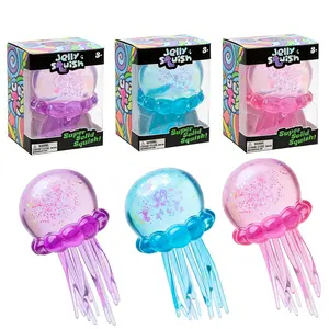 Jelly Squishy Super Soft Glitter Fidget Toy - Unique Jellyfish Design for Tactile Stimulation & Stress Relief - Eco-Friendly & Non-Toxic - Perfect Easter Basket Stuffer & Gift for All Ages