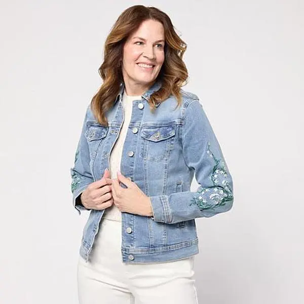 DG2 by Diane Gilman New Classic Stretch Denim Emerald Isle Jacket