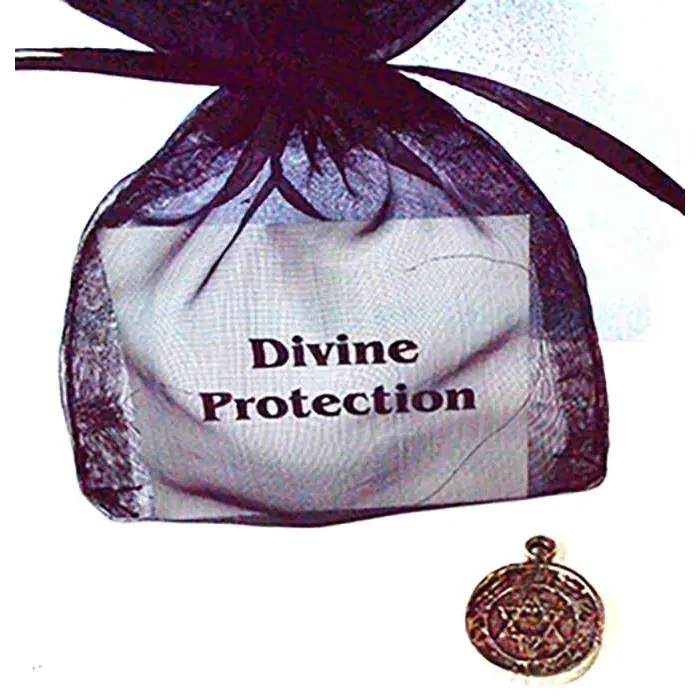 Divine Protection Amulet Consecrated Charm with Black Pouch