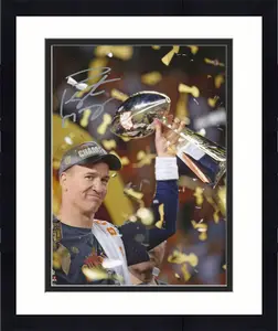 Framed Peyton Manning Denver Broncos Autographed 8" x 10" Super Bowl 50 Champions Celebration Photograph - Fanatics Authentic Certified