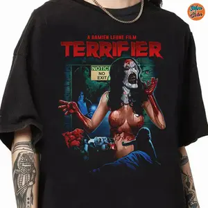 Terrifie Horror Movie Graphic T-Shirt, Halloween Terrifier Scary Movie Shirt, Cotton Casual Tee, Gift For Women, Gift For Man, Trending Shirt